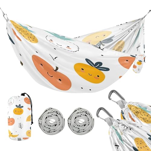 ATTX Cartoon Fruits Pattern Camping Hammock - Lightweight & Portable Hammocks, Heavy Duty 330lbs Capacity for Indoor, Hiking, Backpacking, Travel, Backyard, Beach#548
