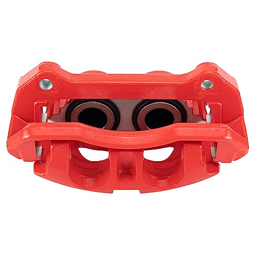 Image of TRQ Front Right Brake Caliper w /Bracket Performance Red Passenger Side