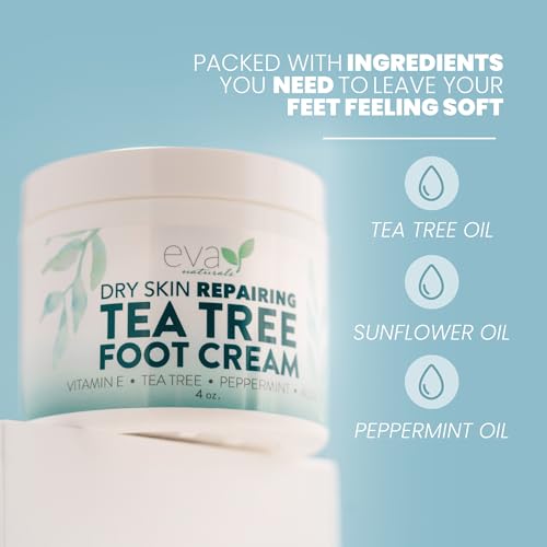 Tea Tree Foot Cream for Cracked Heels and Dry Skin – Cracked Heel Repair Cream for Very Dry Feet, Hard Skin Remover, Foot Moisturiser Balm Suitable for Diabetics, Callused Feet - Visible Results - Image 3