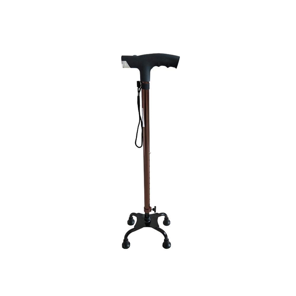 Andador para Ancianos,Bastón, Muletas para Ancianos Walker Walker Muletas Integradas Cuatro Patas Multifuncionales Antideslizantes, Bastón De Altura Ajustable para Personas Mayores con Cuatr