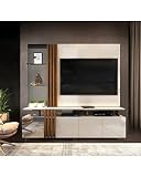 Color: Blanco roto Dabudae Mueble y Panel para TV - Home Theater Donna, Madera, Blanco Roto, 200 cm