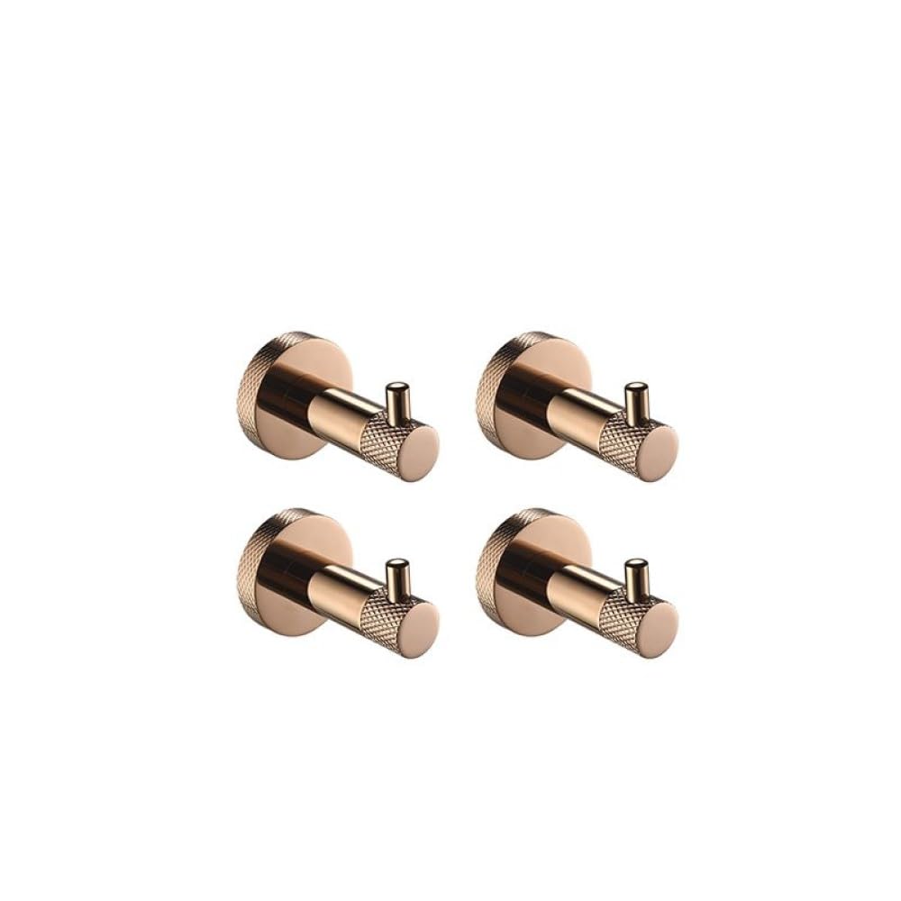 Juego de Accesorios de baño de Oro Rosa, Cromado, Dorado Cepillado, Soporte para Toallas de Mano montado en la Pared, Soporte para Rollo de Papel higiénico, Gancho para Albornoz, RG, Gancho de 4