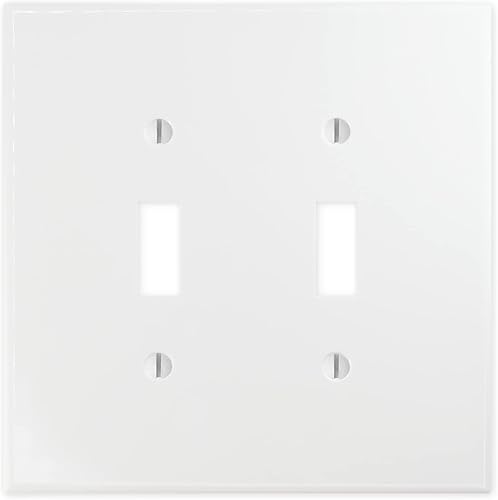 Miniatura 10 de Questech Cubierta de interruptor de luz, placa de pared doble basculante para enchufes eléctricos, placa de interruptor GFCI de 2 cuadras, tamaño