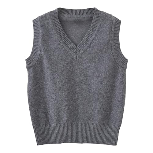 Boys Sweater Vest Cable Knit V-Neck Knitted Uniform Toddler Kids Girls Clothes Dress Vests