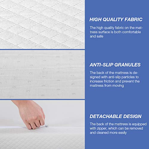 Fdw MEM-8Q367-WHITE MATTRESS 6/8/10/12 Inch Gel Memory Foam Mattress For Cool Sleep & Pressure Relief, Medium Firm Mattresses Certipur-Us Certified/Bed-In-A-Box/Pressure Relieving thumb #4