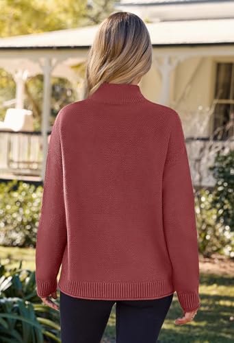 Image of MEROKEETY Women's Turtleneck Long Sleeve Sweater 2025 Fall Cozy Knit Loose Casual Trendy Pullover Tops Winter Clothes