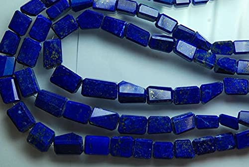 LKBEADS Sznurek 35 cm, AAA afgański lapis, naturalne Lapis Lazuli fasetowane bryłki, rozmiar 15-9 mm