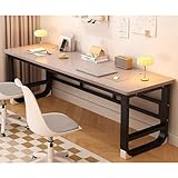 Heimbüro-Computertisch Holz Schreibtisch Metallgestell Tischplatte aus Holz Stabile Stütze for...