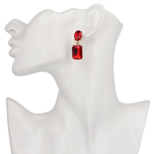 Yazilind Jewelry Silver Plated Rectangle Full Cubic Zirconia CZ Flawless Long Dangle Earrings3