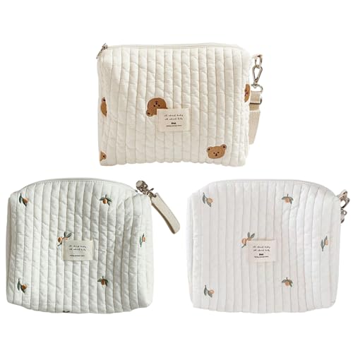 Bolsa de pañales de bebé | Lindo algodón pañal bolsa organizadora - algodón cremallera momia bolsas con gancho lindo bolso de mano para juguetes mujeres viajes, B: oliva, Refer to description