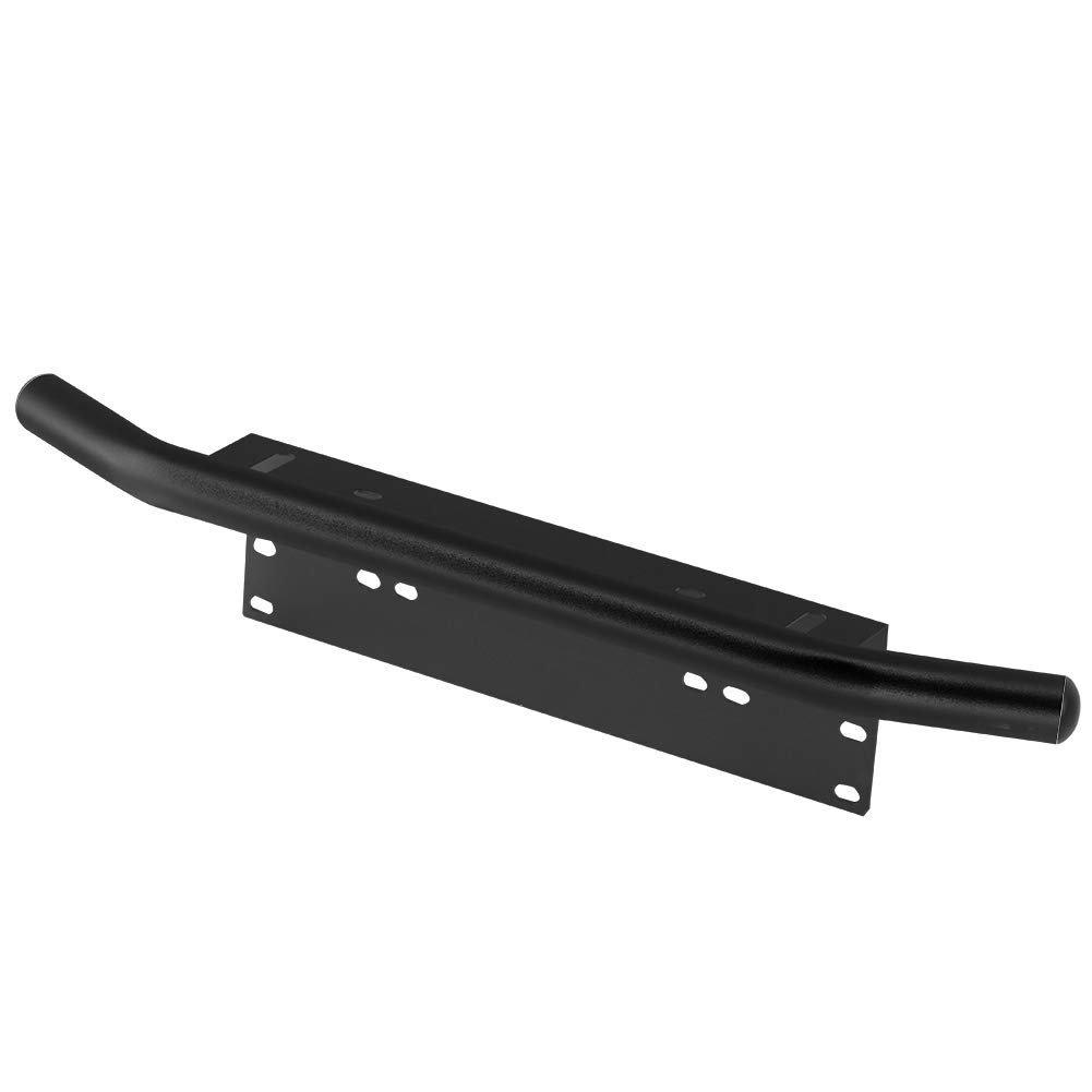 Soporte de Matrícula de Parachoques Delantero de Aleación de Aluminio, Barra Parachoques para SUV y Camiones, Fácil Instalación, 1 Unidad (Black)