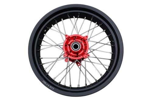 avdb-moto Felge/Speichen Hintenrader 4,25" x 17" kompatibel mit HONDA CRF 250 R CRF250R 2014-2024, CRF 450 R CRF450R 2013-2024, CRF 250 RX 2019-2024, CRF 450 RX 2027-2024 Supermoto (Rot)