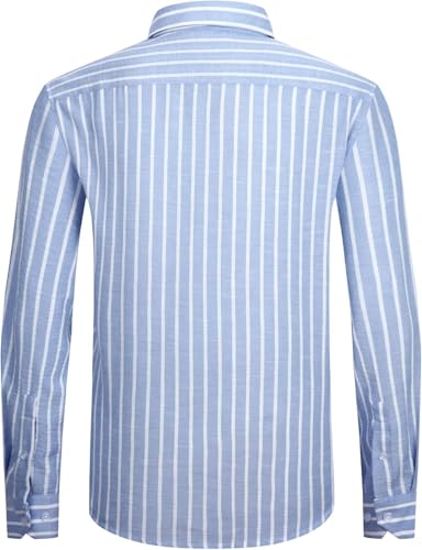 Image of Men's Regular Fit Vertical Striped Casual Shirt | Full Sleeve Cotton Polyster Blend Shirt for Men | Slim Fit Stylish Party