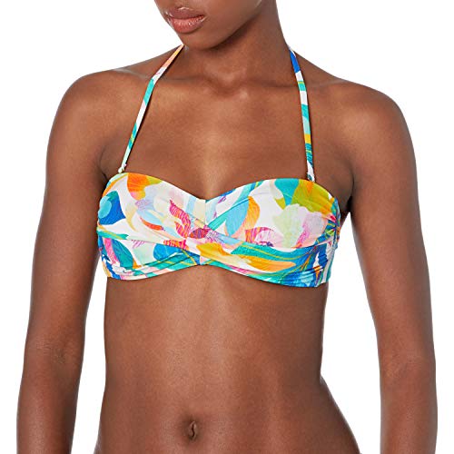 La Blanca Women s Standard Bandeau Hipster Bikini Swimsuit Top, Multi  Wild Tropic, 2