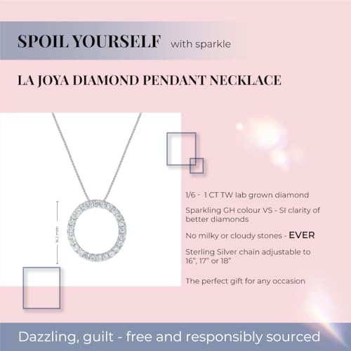 1 CTTW Circle Diamond Necklace for Women | Lab Created Diamond Pendant Necklace | Real White Plated Gold Sterling Silver Circle of Love Necklace | Sparkling Diamond Jewelry for Women3