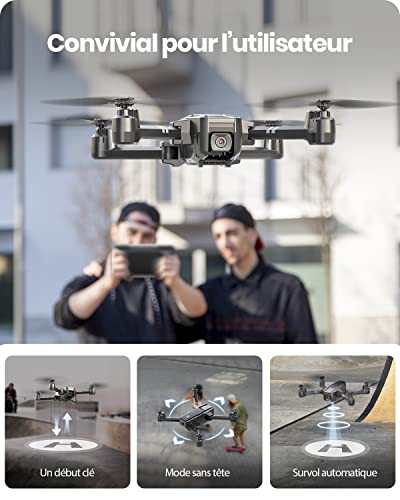 Holy Stone Drone HS440 avec caméra 1080P pour enfants, quadricoptère RC pliable avec 2 batteries 40 minutes Temps de vol long, transmission FPV Live, Tap Fly, commande vocale, capteur de gravité 5 Holy Stone Drone HS440 avec caméra 1080P pour enfants, quadricoptère RC pliable avec 2 batteries 40 minutes Temps de vol long, transmission FPV Live, Tap Fly, commande vocale, capteur de gravité – Image 5