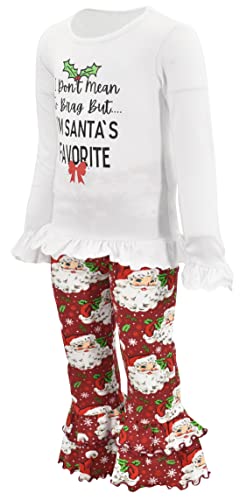 Image of Unique Baby 2 Piece Girls Double Ruffle Leggings and Long Sleeve Shirt Clothes Set Kid and Toddler Girl Outfit