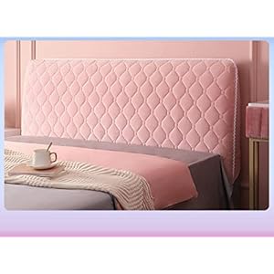 Hoofdeinde Beschermhoes Dubbele King Size Super Single Velvet Gewatteerde Hoofdbordhoes Gewatteerde Verdikking Hoofdeinde Cover Kinderen Volwassen Slaapkamer W200xH70CM Roze
