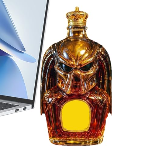 BommFu Bottiglia da whisky – Caraffa in da 300 ml – Chiusura ermetica con design 3D contenitore vuoto per bevande, cantine e uso commerciale