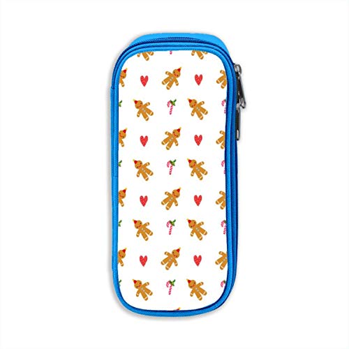 Preisvergleich Produktbild Weihnachten Lebkuchenmann Bleistift Stift Fall Beutel Tasche Student Briefpapier Büro Kosmetik Make-up Tasche Lagerung Blau