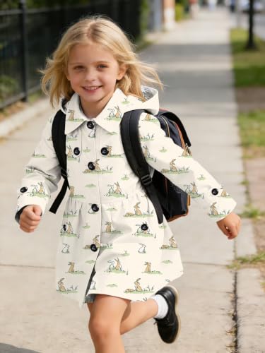 Image of SANGTREE Girl's Waterproof Trench Coat Hooded Lightweight Windbreaker Rain Jackets