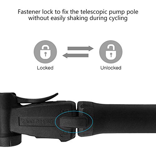 Bomba de bicicleta, Romacci Mini bomba de bicicleta bomba de bicicleta 80 PSI bomba de ar de bicicle