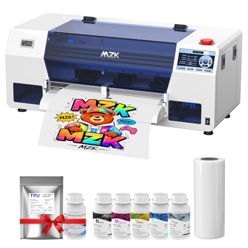 Image of MZK A3 DTF Printer with i3200 HD Industrial Printhead-High-Speed Printing for Custom Apparel,3X-Speed Compared to L1800,Smart Timed Cleaning,Ink Anti-Clog Design,5 inch LED Touchscreen,Gift Ink 2 Years