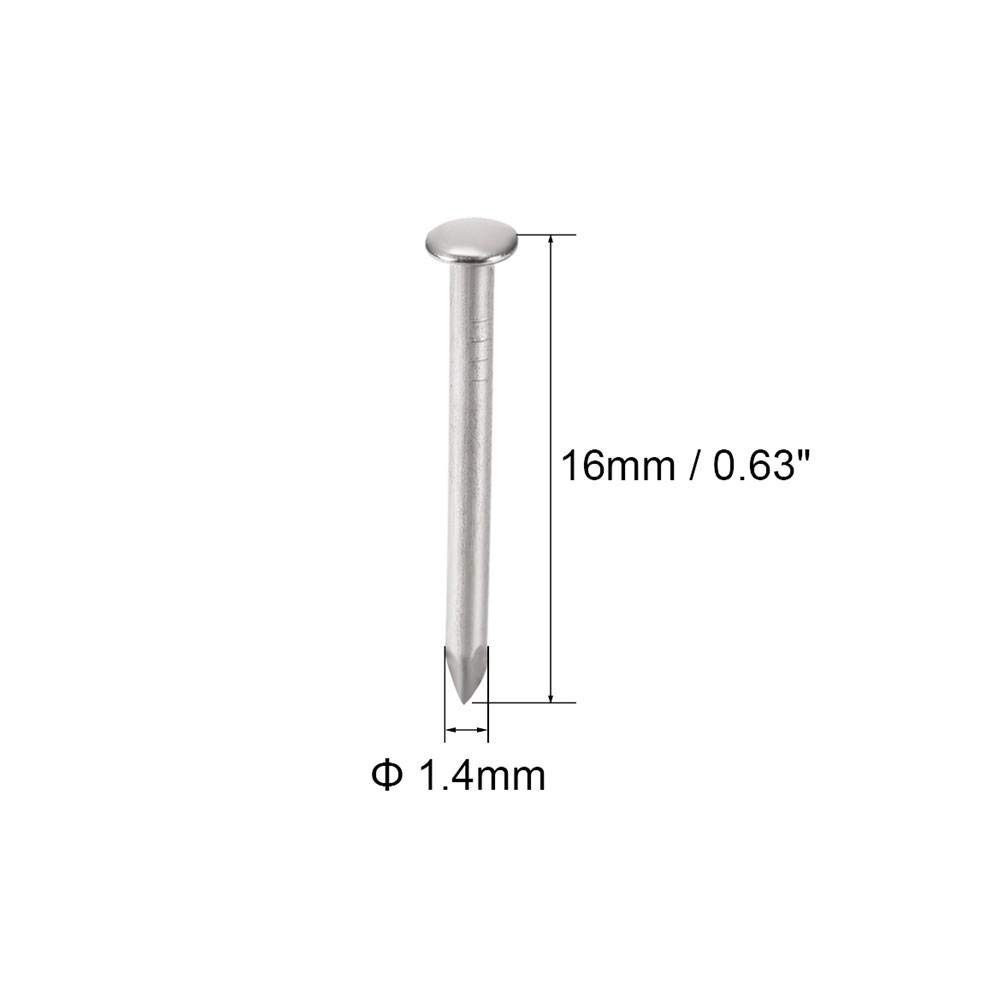 Clavos de ferretería, clavos de acero para ladrillos, 200 clavos pequeños de 1,4 mm x 16 for decoración bricolaje, cuadros, cajas madera, accesorios for el hogar