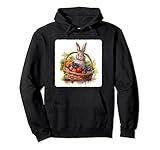 Rabbit With Harvested Vegetables In Basket Harvest