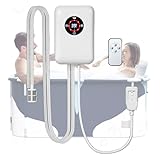 Weyot Badewannenheizung, Warmwasserbereiter für Faltbare Badewanne und Eimer, Konstante Temperaturregelung von 30–43 °C, Einstellbarer Thermostat, für BadeliebhaberWhite,22x14.8x7.5cm
