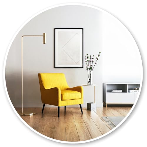 Image of Oruii White Round Mirror, White Round Mirror 24 inch, Circle Wall Mirrors Metal Frame, Circular Mirrors for Bathroom, Wall, Living Room, Entryway, Hallway, Vanity, Rustic