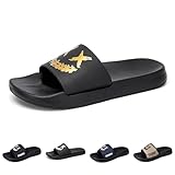 Gezolligheid Fashion Men's Cartoon Personalized Smile Printed Non-Slip Cloud Slippers - Soft Non-Slip Indoor/Outdoor Slippers(Gold-47)