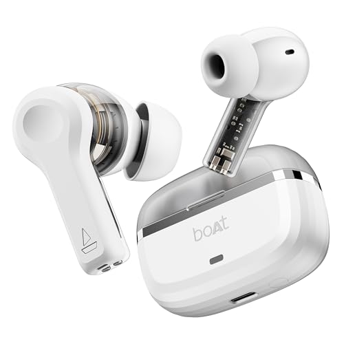 boAt Nirvana Space, 360 Spatial Audio, Active Noise Cancellation (~32dB), 100Hrs Battery,4Mics ENx, Fast Charge, v5.3 Bluetooth TWS in Ear Earbuds...