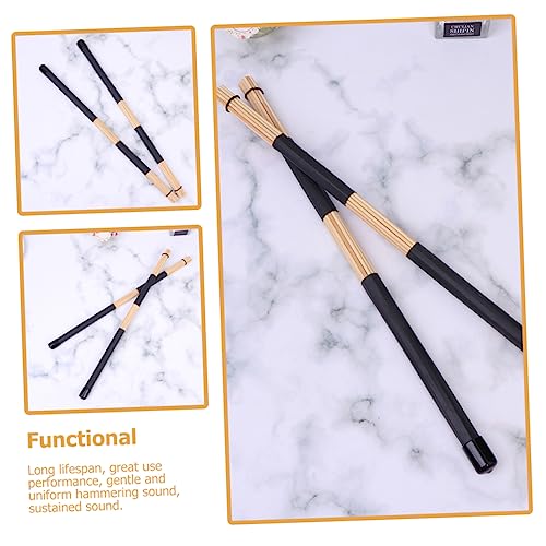Baquetas Holibanna, 3 pares, duraderas, para batería y percusión, fáciles de transportar y guardar, ideal para amantes de los instrumentos de percusión miniatura 3