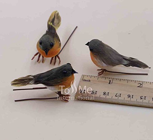 10PCS Robin Bird Christmas Tree Decoration Craft Very Cute Artificial Feather
