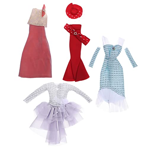 Yardwe 4 Juegos Conjunto de Vestidos para Muñecas Ropa de Fiesta para Accesorios de Vestuario para Niñas
