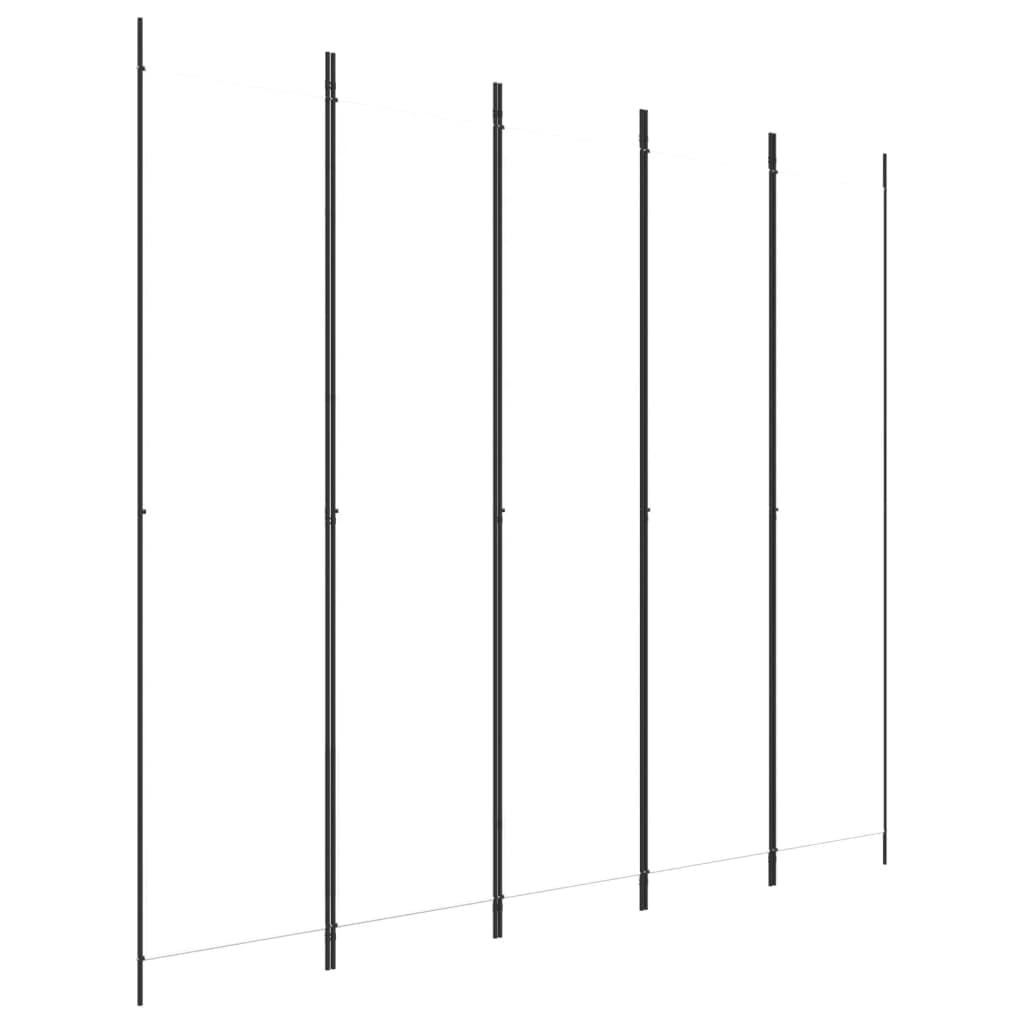 vidaXL 5-Panel Room Divider White 250x220 cm Fabric