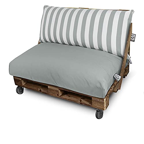 HAPPERS Palettenkissen Toldotex Set 120x80 + 120x45 Grau