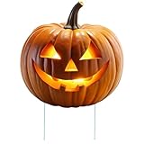 Pumpkin Jack O Lantern Halloween Yard Sign Home Outdoor Lawn Decoration With Stakes Scary Spooky Decor 12x12 Inches (Smiling)