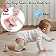 Baby Grip Socken Knieschoner Set, Baumwolle Grippy Antirutschsocken Baby Knieschoner zum Krabbeln Socken 6-12 Monate Junge