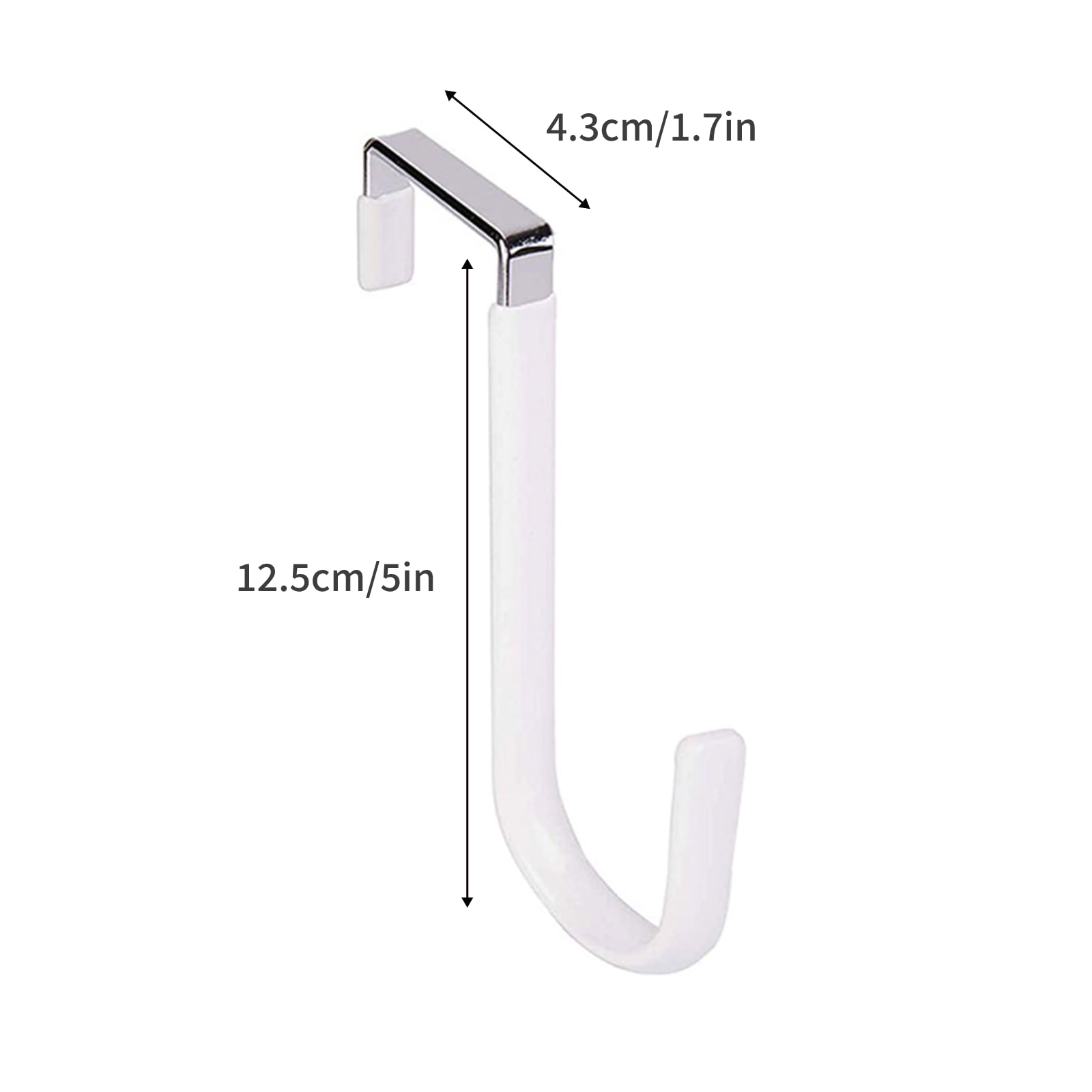 HAOHIZE Over Door Wreath Hanger Hook, Thin Metal Overdoor Wreath Holder Seasonal Hanger Hooks for Front or Back Door Wreath Door Hanger Door Back Door Hook (White)