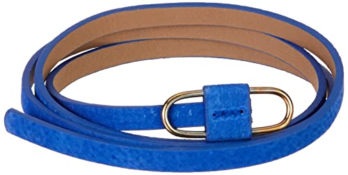 Damara Femmes Ceinture Lombaire Cuir Synthétique Réglable Classique Casual,Bleu