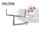 Mockins Heavy Duty Steel Pick Up Truck Bed Extender with Ratchet Straps | The Hitch Mount Truck Bed Extension can be Used for Lumber or a Ladder or a Canoe & Kayak - Stainless