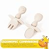 Muqee Peeko Silicone Baby Feeding Essentials for toddlers in Warm Vanilla with Led Weaning Supplies including baby bowls baby plates and silicone utensil set (4 Piece Set) #3