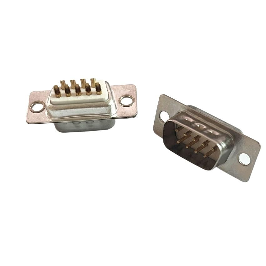 Image of 1 /5 /10PCS DB9 D-Sub Connectors Plug Ja-ck Socket Adapter RS232 9 Pin Male Female Mount Serial Port DP9 Solder(Solid Needle F,10pcs)
