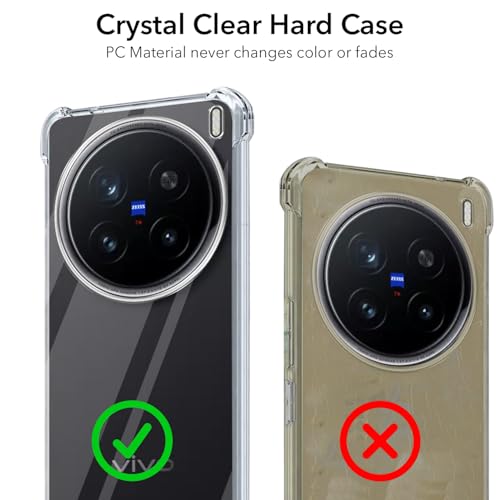 Image of Jkobi Shockproof Crystal-Clear Back Cover for Vivo X200 Pro 5G (Anti Yellow Case | Drop & Camera Protection | Hard Polycarbonate)