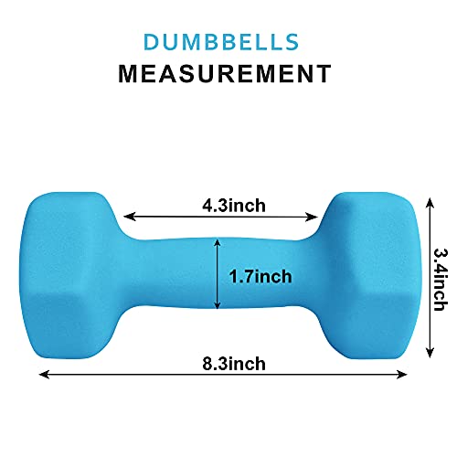 Balelinko Hand Weight Neoprene Coated Dumbbell, Exercise & Fitness Dumbbell For Home Gym Equipment Workouts Strength Training Free Weights For Women, Men, Seniors, Teens, And Youth, 8 Lb Blue, Pair #TOP1
