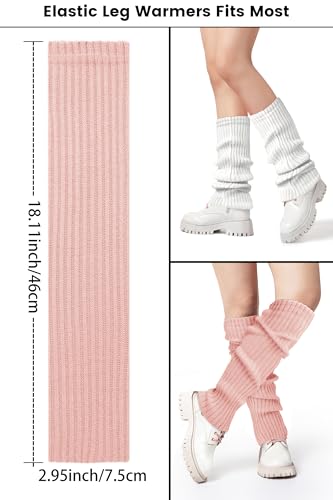 Image of Clothirily Leg Warmers - 2 Pairs Knit Leg Warmers for Women 80s Fashion Long Socks for Sports Party Yoga Winter Accessories