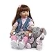 Zero Pam Realistico Reborn Toddler Girl Doll 24 "60 cm Morbido Silicone Vita Reale Neonata Con Capelli Lunghi