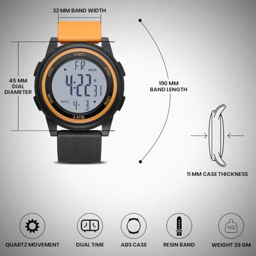 Image of V2A Nova X 2810 Digital Watch for Kids & Teens | Large Easy-Read Display | Alarm Stopwatch Backlight | TPU Sport Strap | 30M Water Resistant | Boys Girls Everyday Watch